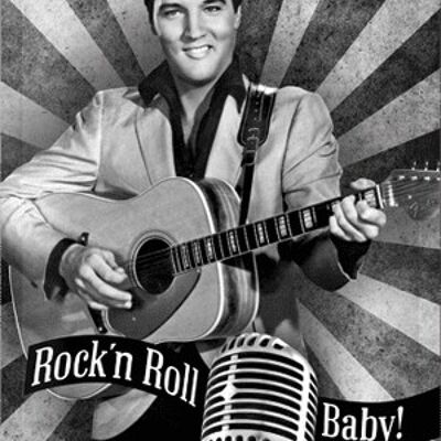 Placa de metal- Elvis - Rock'n Roll Baby