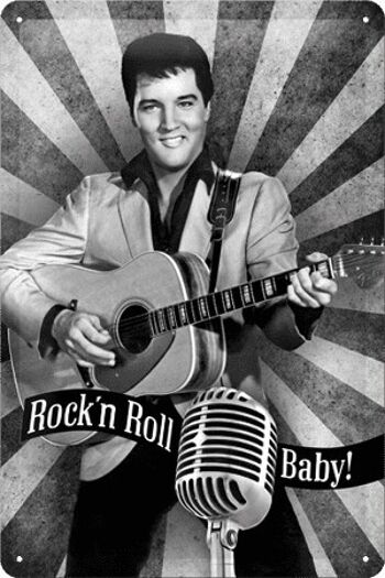 Plaque métal - Elvis - Rock'n Roll Baby