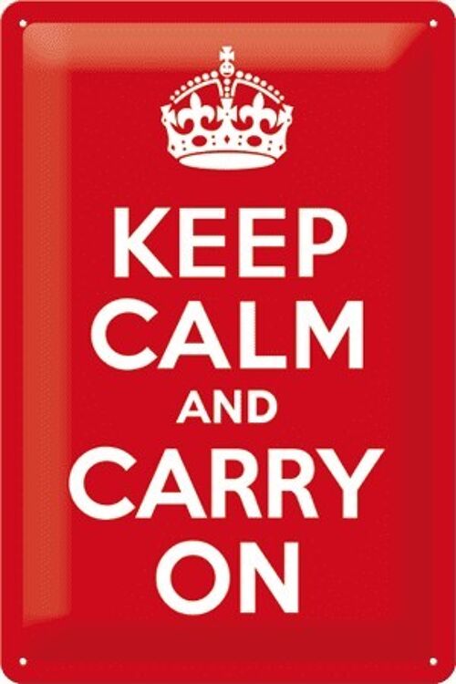 Placa de metal - Keep Calm and Carry On
