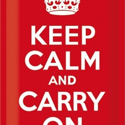 Placa de metal - Keep Calm and Carry On