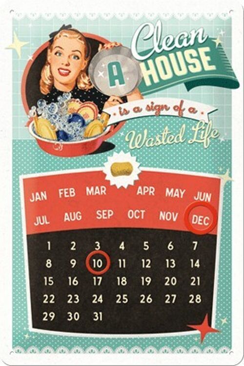 Placa de metal calendario - Clean House