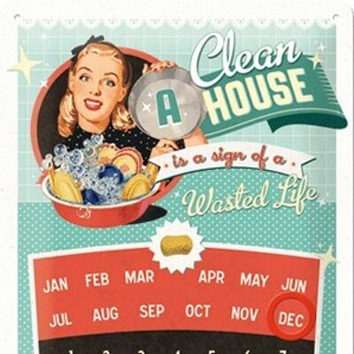Placa de metal calendario - Clean House