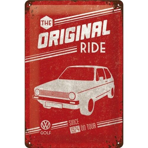Placa de metal-Volkswagen VW Golf - The Original Ride