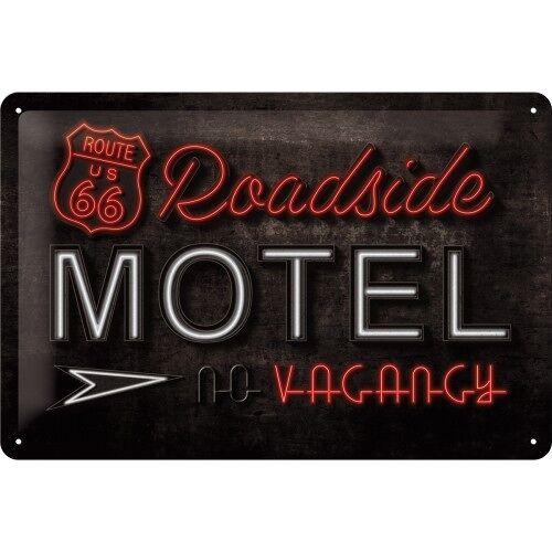 Placa de metal- US Highways Route 66 Roadside Motel
