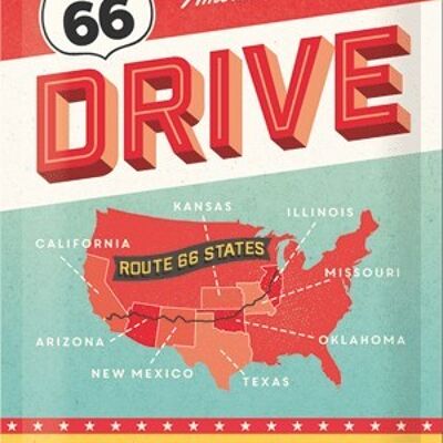 Targa di metallo - Route 66 Drive