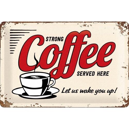 Placa de metal -USA Strong Coffee Served Here
