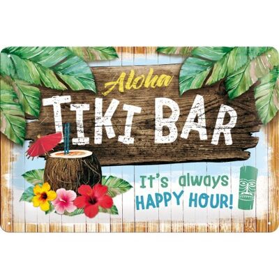 Placa de metal-Open Bar Tiki Bar