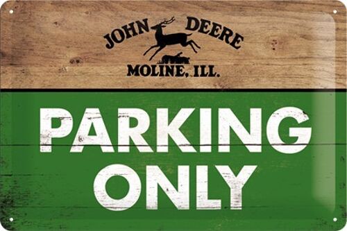Placa de metal- John Deere - Parking Only