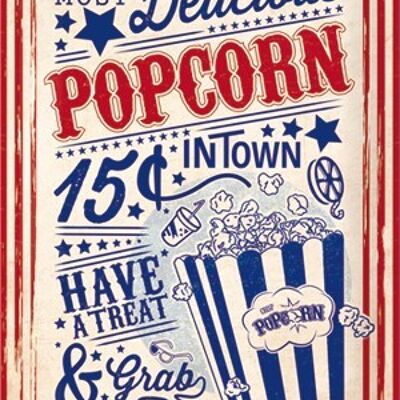 Metallplatte 20x30 cm. Popcorn