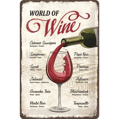 Metal plate 20x30 cm. Open Bar World of Wine