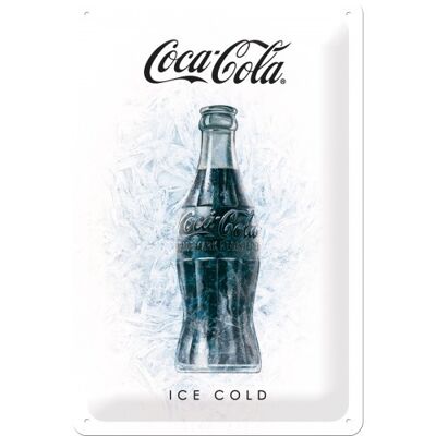 Metal plate 20x30 cm. Coca-Cola - Ice White