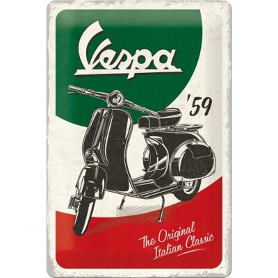 Placa de metal 20x30 cms. Vespa - The Italian Classic