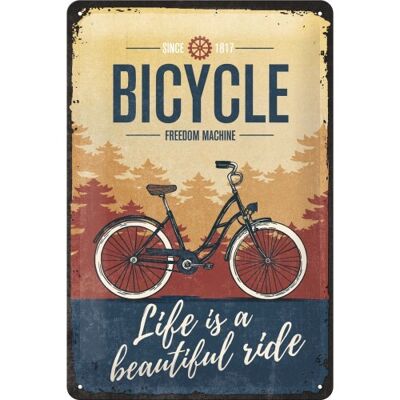 Placa de metal 20x30 cms. Outdoor & Activities Bicycle - Beautiful Ride