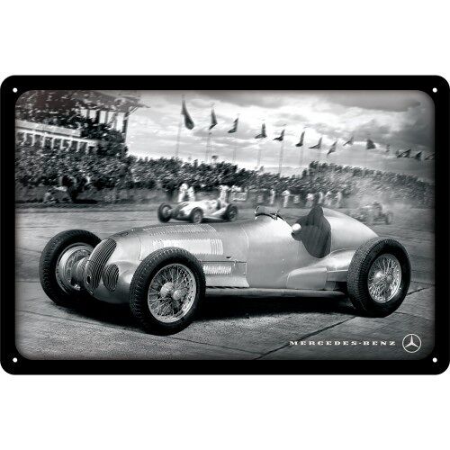 Placa de metal 20x30 cms. Mercedes-Benz Mercedes-Benz - Silver Arrow Racing Photo