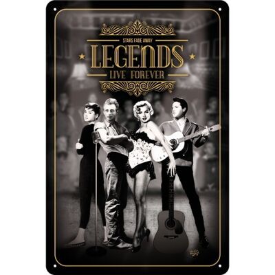 Placa de metal 20x30 cms. Celebrities Legends Live Forever