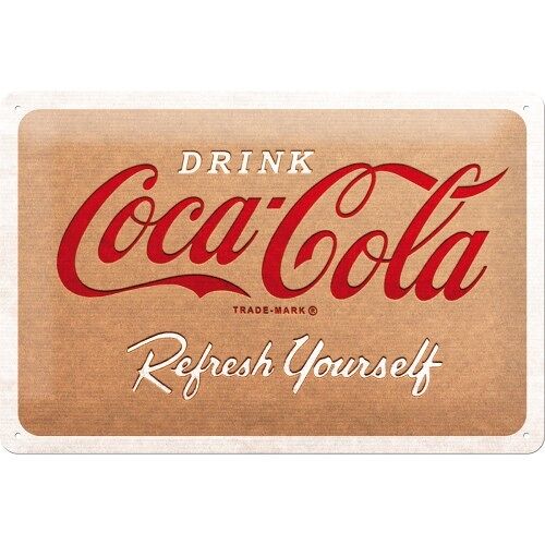 Placa de metal 20x30 cms. Coca-Cola Coca Cola - Cardboard Logo