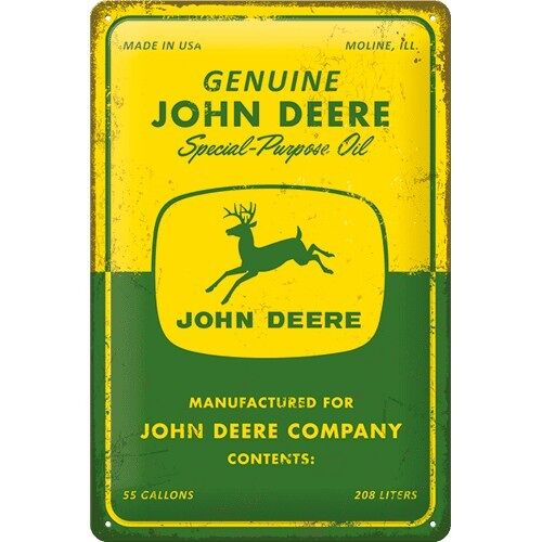 Placa de metal 20x30 cms. John Deere - Special Purpose Oil