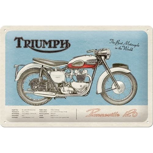 NOSTALGIC ART Plaque en métal 20x30 Triumph Motorcycles - Plaques