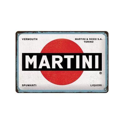 Piatto in metallo 20x30 cm. Martini - Logo Bianco