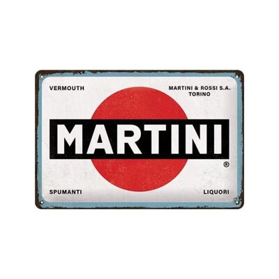 Placa de metal 20x30 cms. Martini - Logo White