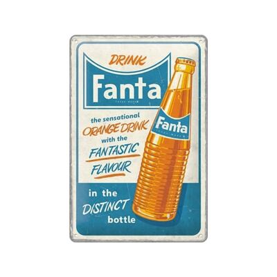 Metallplatte 20x30 cm. Fanta - Sensationeller Orangen-Drink