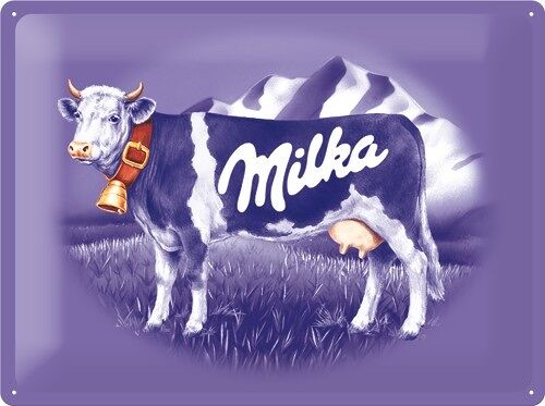 Placa de metal 30x40 cms. Milka Kuh