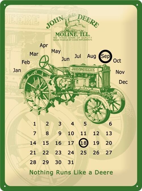 Placa de metal 30x40 cms. John Deere Genuine