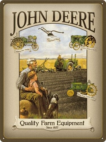 Piatto in metallo 30x40 cm. John Deere nonno