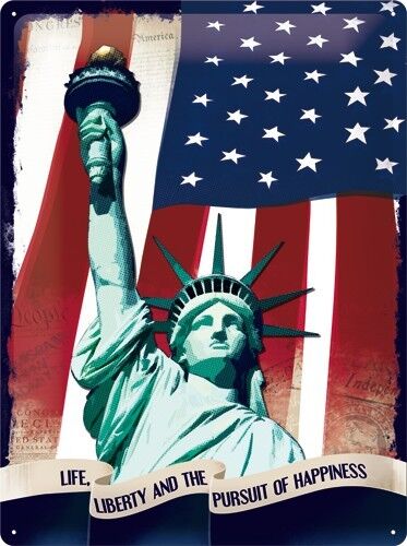 Piatto in metallo 30x40 cm. Statua della Libertà