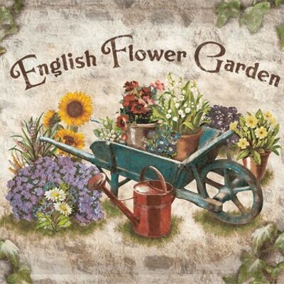 Placa de metal 30x40 cms. English Flower Garden