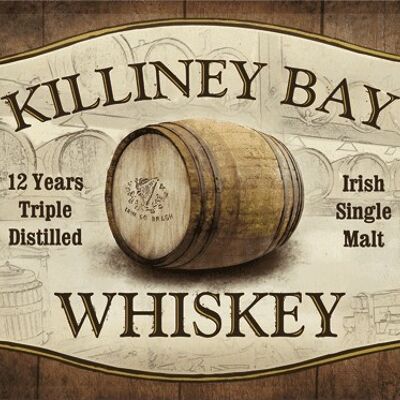 Plaque de métal 30x40 cm. Whisky Killiney Bay
