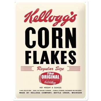 Plaque de métal 30x40 cm. Kellogg's Kellogg's Corn Flakes Ensemble rétro