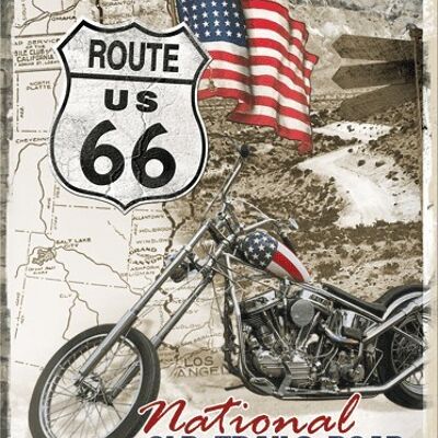 Placa de metal 30x40 cms. Route 66 Old Trails Road