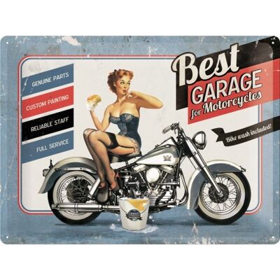 Placa de metal 30x40 cms. Best Garage Best Garage - Blue