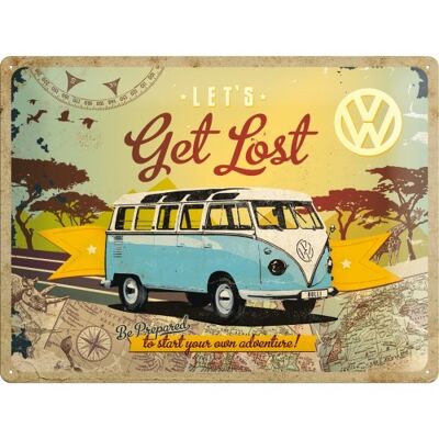 Metal plate 30x40 cm. Volkswagen VW Bulli - Let's Get Lost