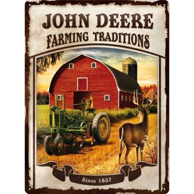 Metal plate 30x40 cm. John Deere - Farming Traditions