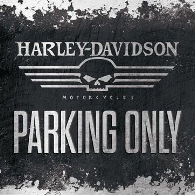 Placa de metal 30x40 cms. Harley-Davidson Skull Parking Only