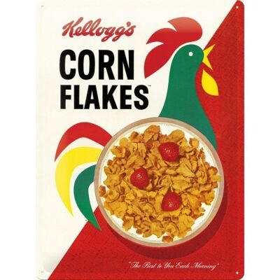 Placa de metal 30x40 cms. Kellogg's Kellogg's Corn Flakes Cornelius