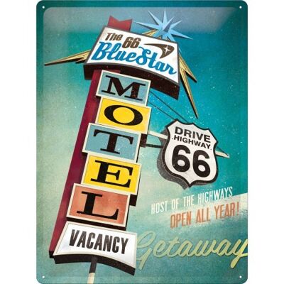 Metal plate 30x40 cm. US Highways The 66 Blue Star Motel