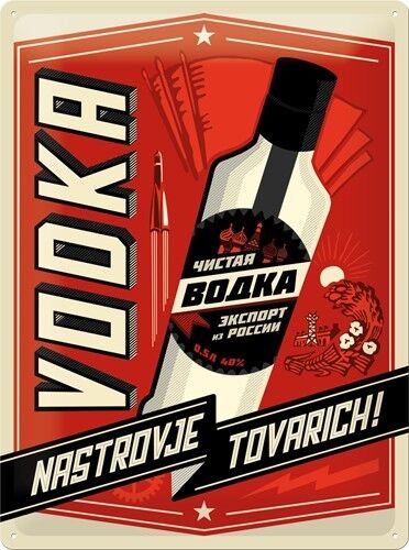 Metal plate 30x40 cm. Vodka