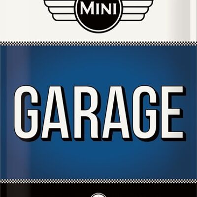 Metallplatte 30x40 cm. Mini - Garage Blau