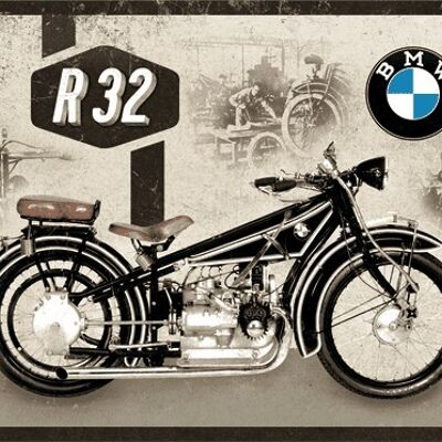 Metallplatte 30x40 cm. BMW - Motorrad R32