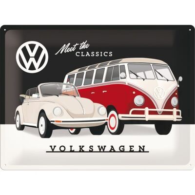 Metallplatte 30x40 cm. Volkswagen VW - Treffen Sie die Klassiker