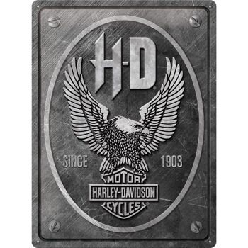 Plaque de métal 30x40 cm. Harley-Davidson - Aigle en métal