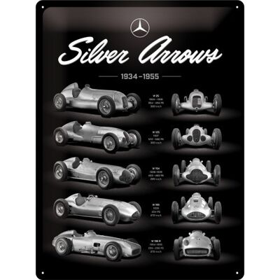 Placa de metal 30x40 cms. Mercedes-Benz Mercedes-Benz - Silver Arrows Chart