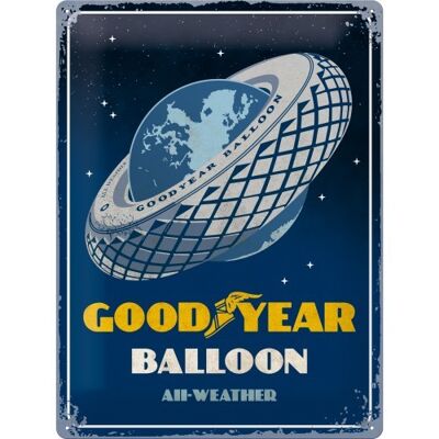 Plaque de métal 30x40 cm. Goodyear - Pneu Ballon