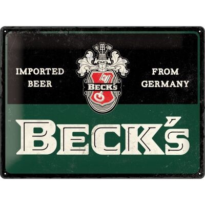 Metallplatte 30x40 cm. Beck's Beck's - Importiertes Bier