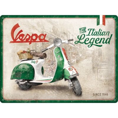 Placa de metal 30x40 cms. Vespa - Italian Legend