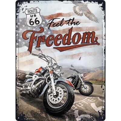 Placa de metal 30x40 cms. US Highways Route 66 Freedom