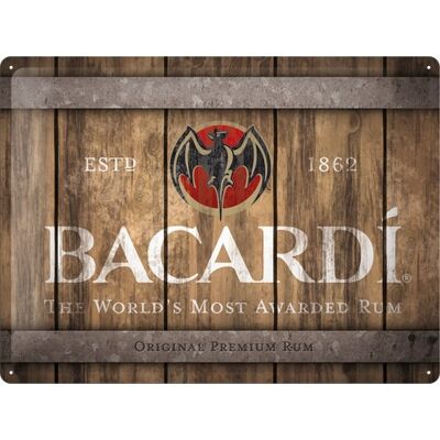 Insigne -Bacardi Bacardi - Logo tonneau en bois